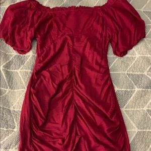Red off the shoulder UO dress